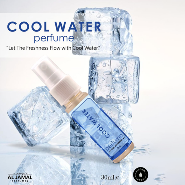 AL MASNOON Cool Water Perfume Spray - 30ml, Pack of 2 - Aquatic Cool Floral Fragrance, Refreshing and Long-Lasting Scent for Men and Women