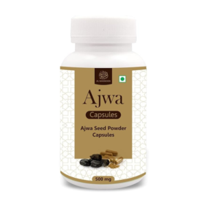 AL MASNOON Ajwa Seed Capsules | Ajwa Seed Powder | 500mg Vegetarian Capsules (Pack of 60)