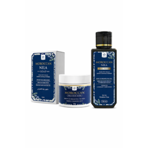 AL MASNOON Moroccan Nila Skincare Combo | Moroccan Nila Soap 100g | Moroccan Nila Face Mask 60g | Moroccan Nila Face Wash 100ml | Brightens Skin, Remove Dark Spots & Deeply Cleanses